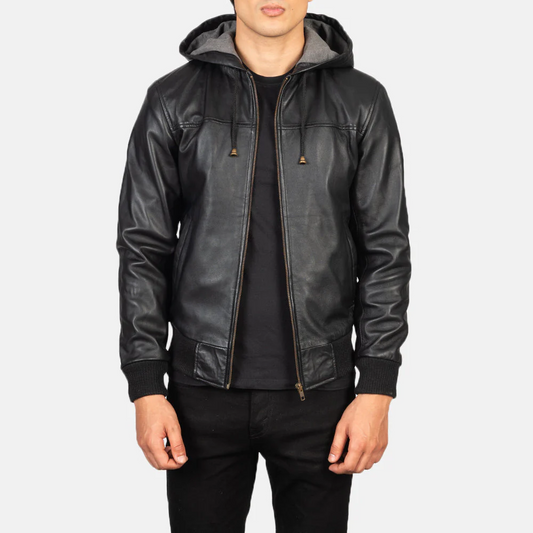 Liberte USA Black Leather Varsity Jacket