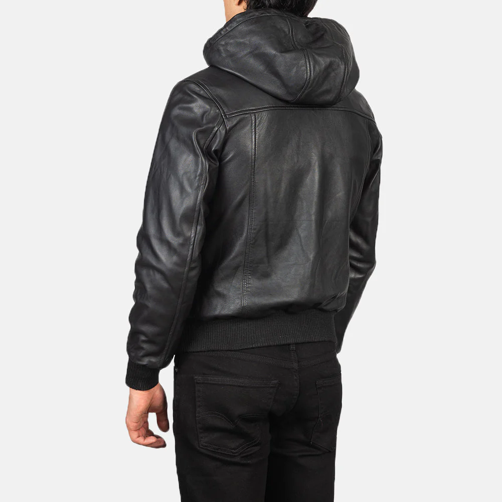 Liberte USA Black Leather Varsity Jacket