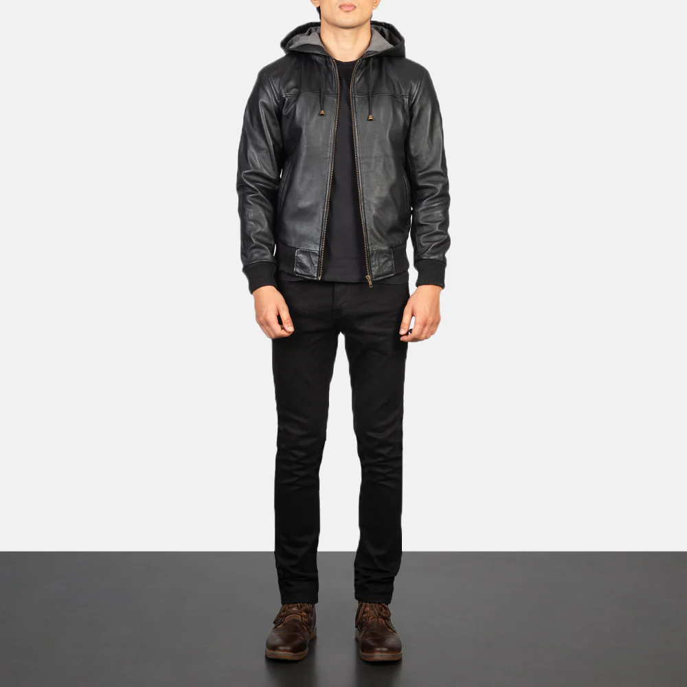 Liberte USA Black Leather Varsity Jacket
