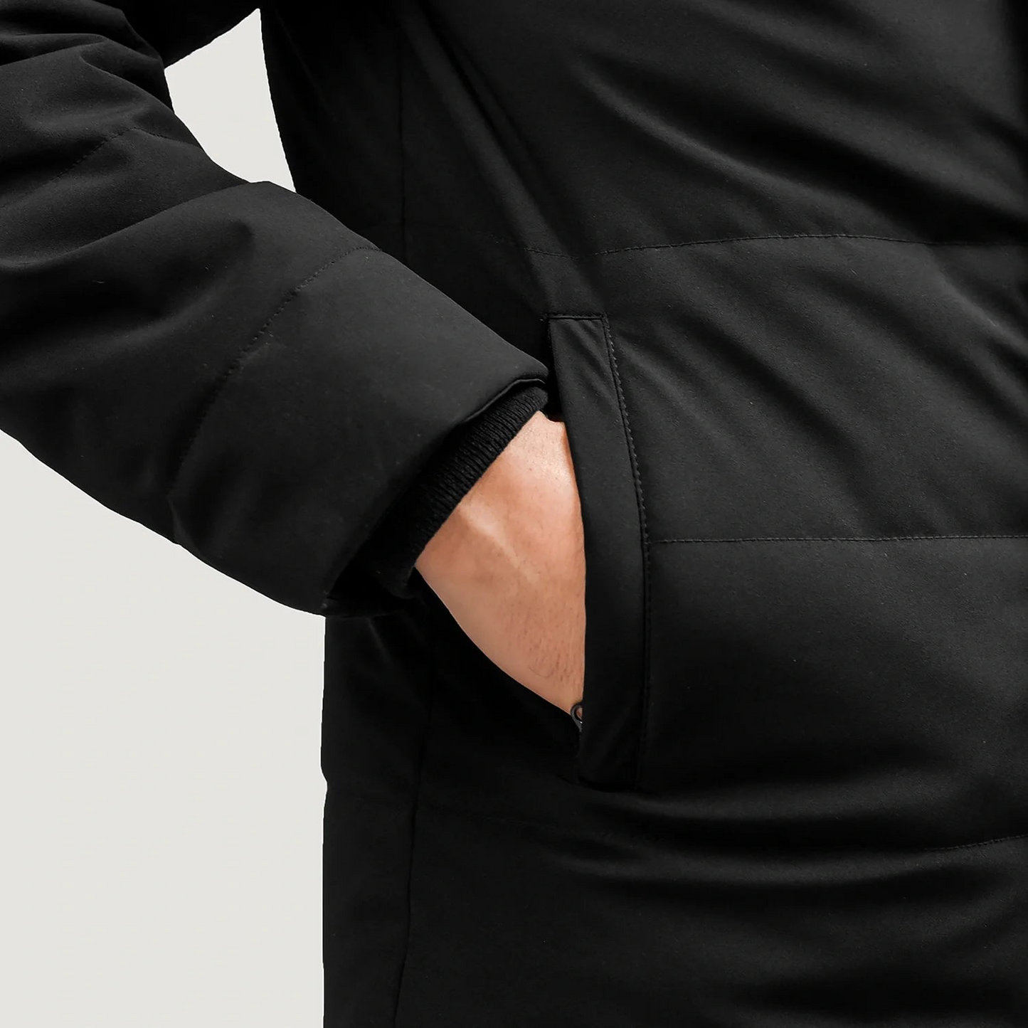 Exton Black Hooded Down Puffer Jacket Delivery by