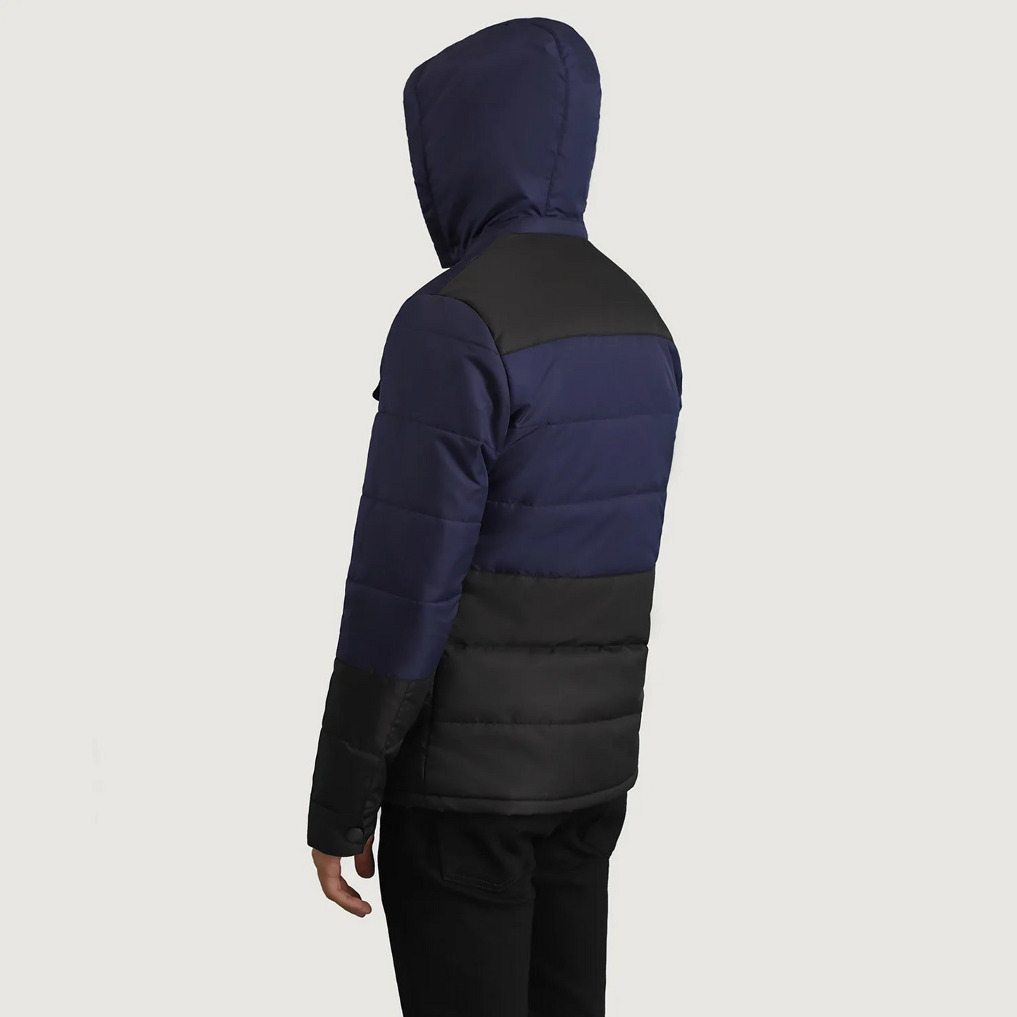 Black & Blue Hooded Puffer Jacket