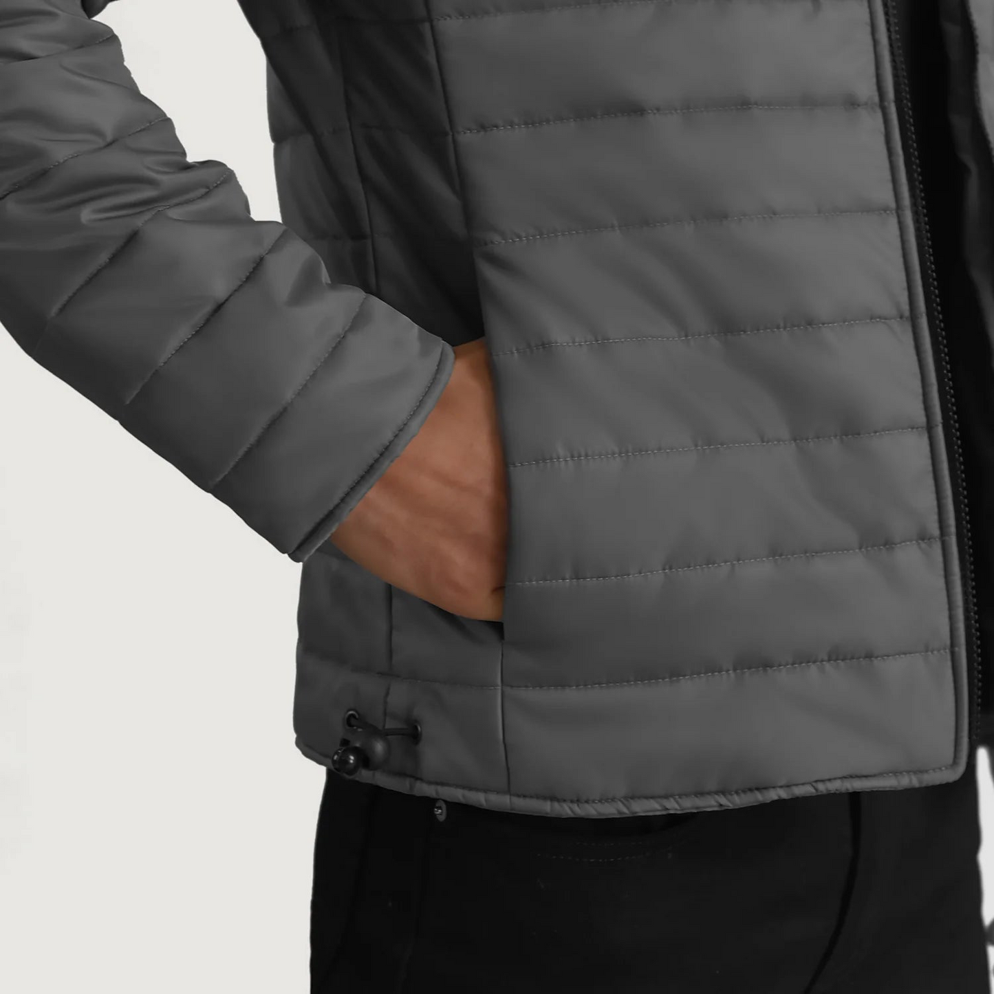 Grey Hooded Puffer Jacket