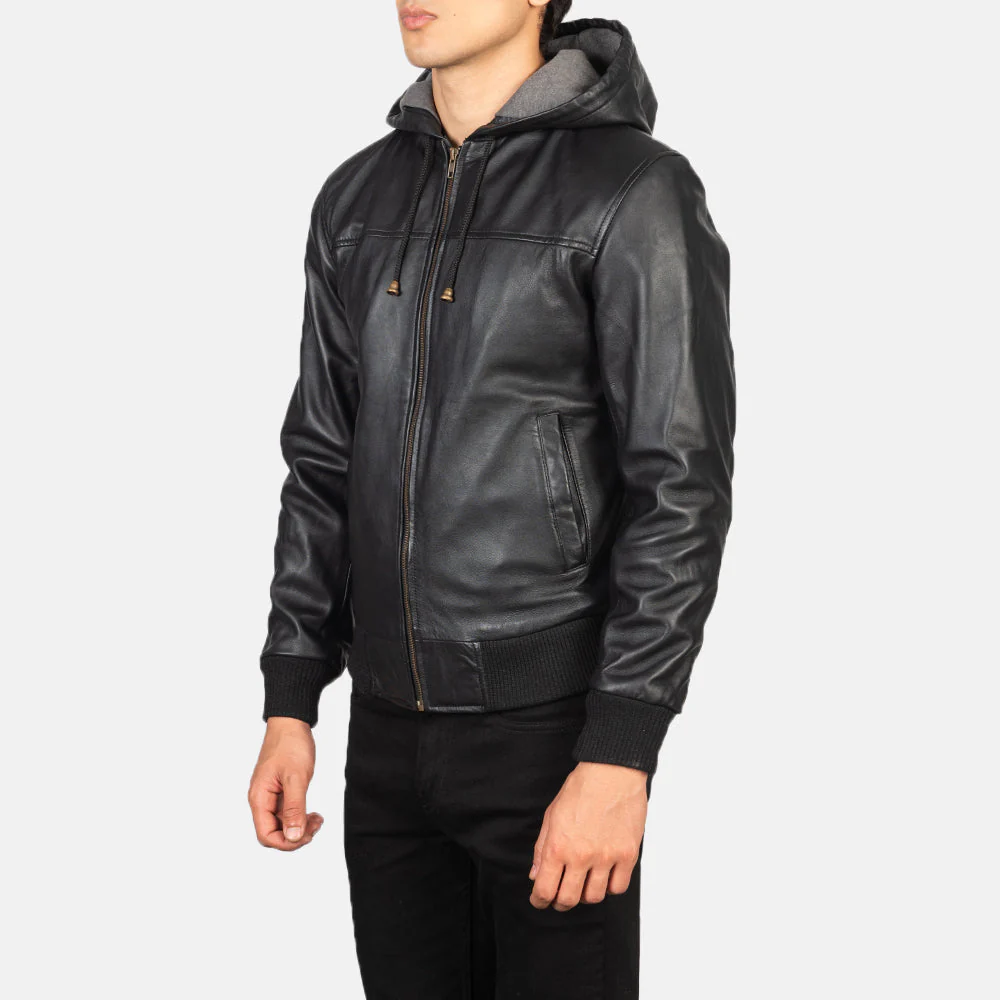 Liberte USA Black Leather Varsity Jacket
