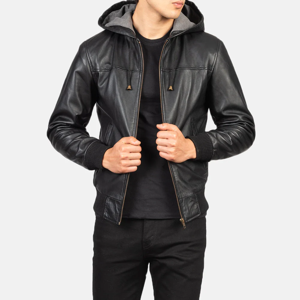 Liberte USA Black Leather Varsity Jacket