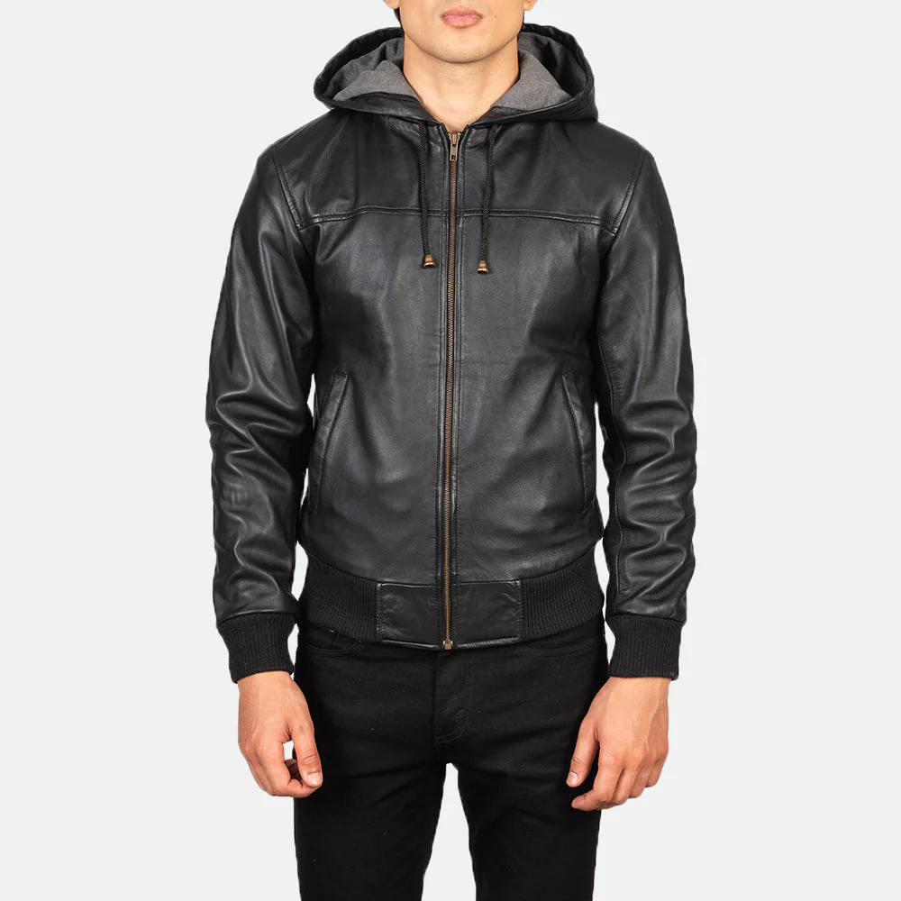 Liberte USA Black Leather Varsity Jacket