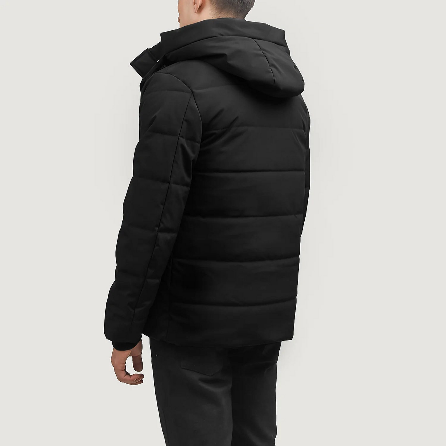 Exton Black Hooded Down Puffer Jacket Delivery by