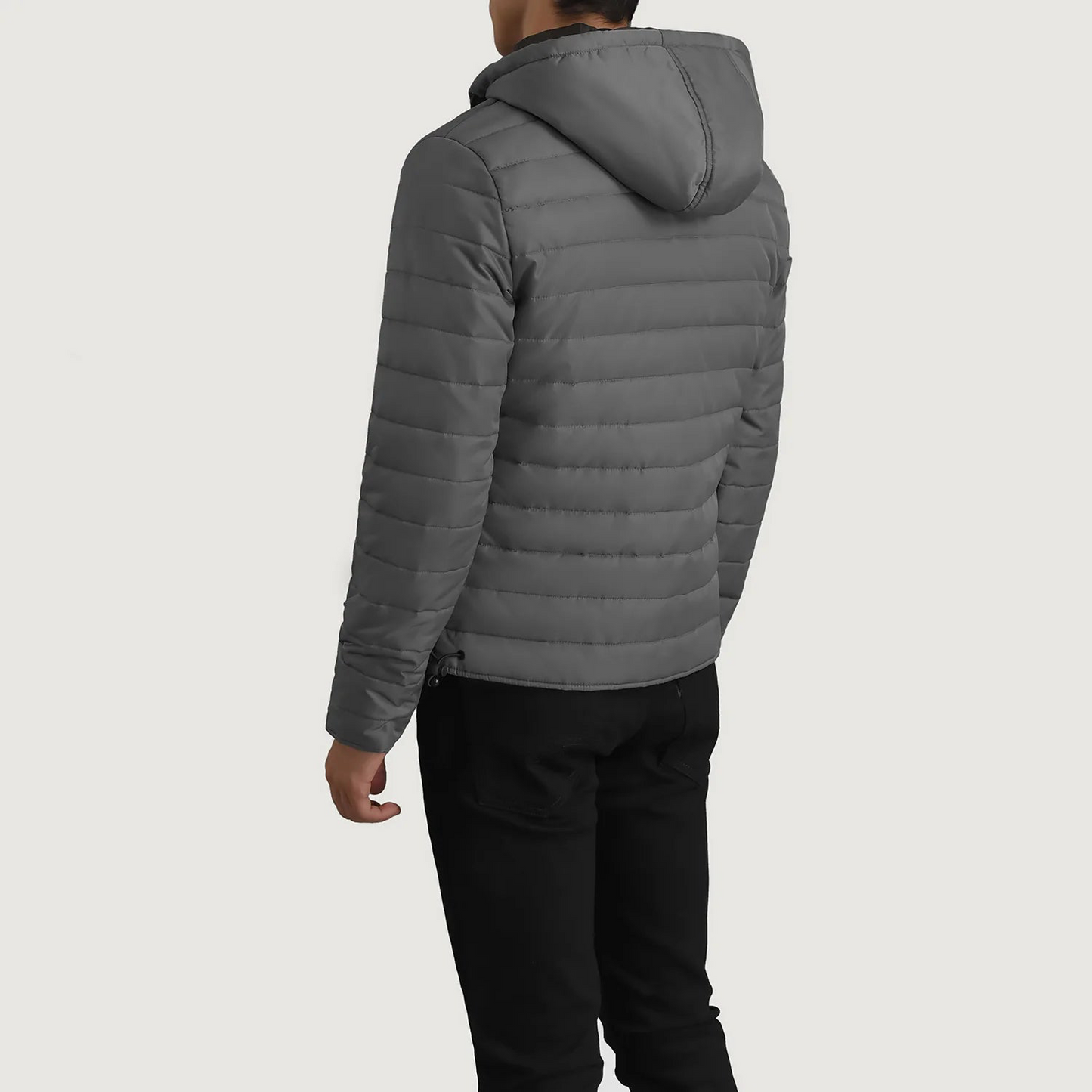 Grey Hooded Puffer Jacket